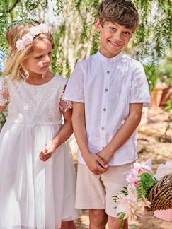 -Chemise en lin col Mao garçon