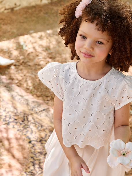 Robe patineuse fille bi-matière blanc - vertbaudet enfant 