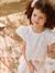 Robe patineuse fille bi-matière blanc - vertbaudet enfant 