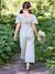 Combinaison fille en gaze de coton avec broderie blush+vert sauge - vertbaudet enfant 
