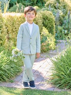 Jongens-Feestelijke jongensset met overhemd met maokraag en broek