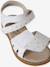 Sandales pailletées scratchées enfant collection maternelle blanc imprimé+lot bleu - vertbaudet enfant 