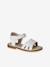 Sandales pailletées scratchées enfant collection maternelle blanc imprimé+lot bleu - vertbaudet enfant 
