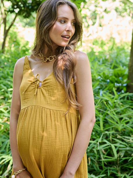 Robe longue grossesse allaitement ocre - vertbaudet enfant 