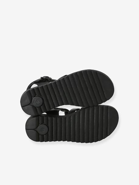 Kindersandalen met meerdere bandjes goud+zwart - vertbaudet enfant 