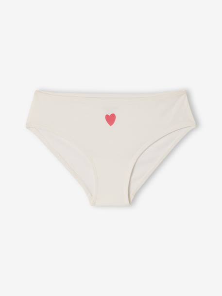 Lot 7 culottes fille cœur coton bio fuchsia - vertbaudet enfant 