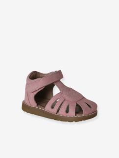 -Sandales bébé cuir à scratchs fermées 