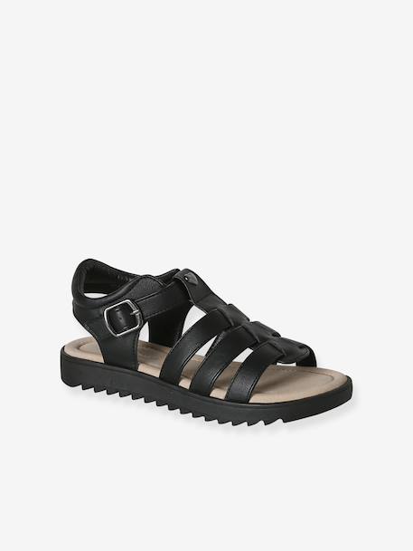 Kindersandalen met meerdere bandjes goud+zwart - vertbaudet enfant 