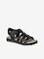 Sandales multi-brides enfant noir+or - vertbaudet enfant 