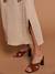 Robe longue grossesse effet cache-coeur en gaze de coton argile+beige+marine+terracotta - vertbaudet enfant 