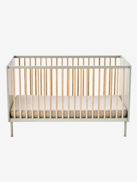 Lit bébé cannelé évolutif 70x140cm vert - vertbaudet enfant 