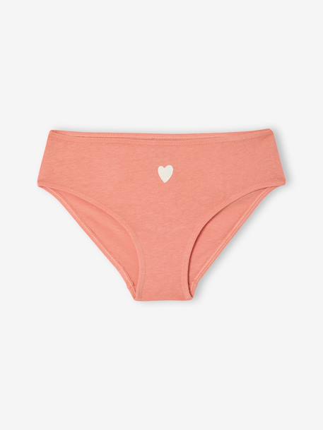 Lot 7 culottes fille cœur coton bio fuchsia - vertbaudet enfant 