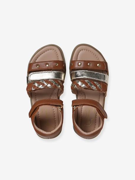 Sandales cuir enfant talon fermé collection maternelle lot marron+lot rose - vertbaudet enfant 