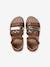 Sandales cuir enfant talon fermé collection maternelle lot marron+lot rose - vertbaudet enfant 