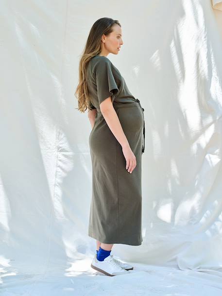 Robe longue grossesse et allaitement kaki - vertbaudet enfant 