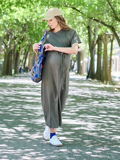 Robe longue grossesse et allaitement kaki - vertbaudet enfant 