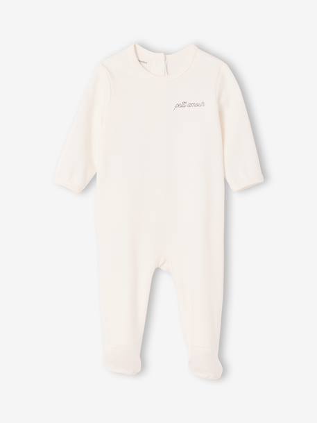 Lot 3 pyjamas bébé en coton bio beige+écru+vert sauge - vertbaudet enfant 