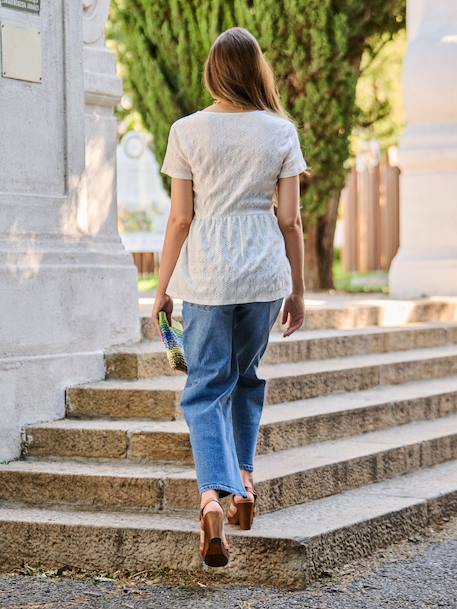 Blouse allaitement maternité broderie anglaise écru - vertbaudet enfant 