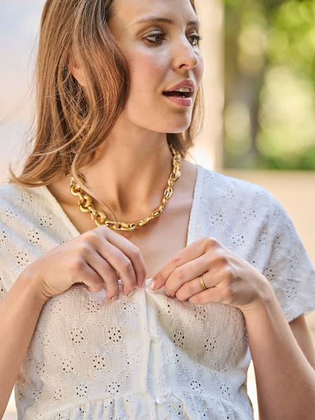 Blouse borstvoeding zwangerschap Engelse borduur ecru - vertbaudet enfant 