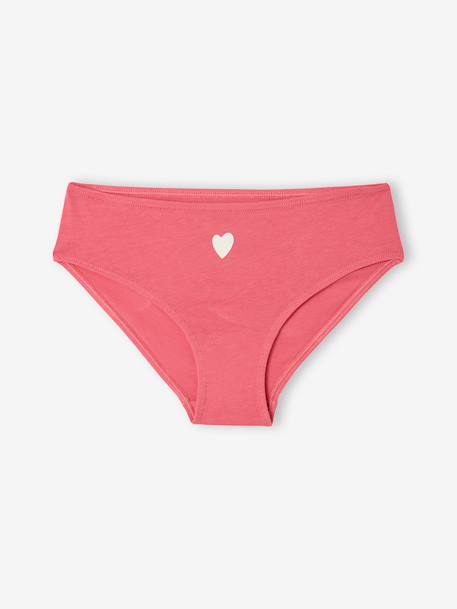 Lot 7 culottes fille cœur coton bio fuchsia - vertbaudet enfant 