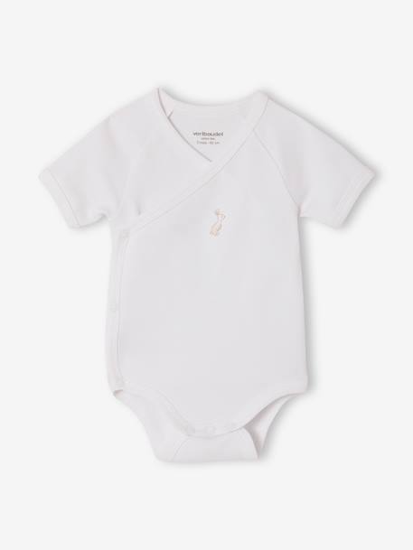 Lot 5 bodies bébé manches courtes lapin gris chiné - vertbaudet enfant 