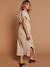 Robe longue grossesse effet cache-coeur en gaze de coton argile+beige+marine+terracotta - vertbaudet enfant 
