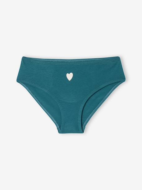 Lot 7 culottes fille cœur coton bio fuchsia - vertbaudet enfant 