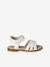 Sandales pailletées scratchées enfant collection maternelle blanc imprimé+lot bleu - vertbaudet enfant 