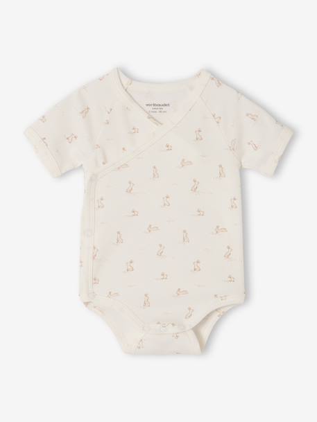 Lot 5 bodies bébé manches courtes lapin gris chiné - vertbaudet enfant 