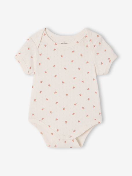 Lot 3 bodies manches courtes en pointelle vert sauge - vertbaudet enfant 