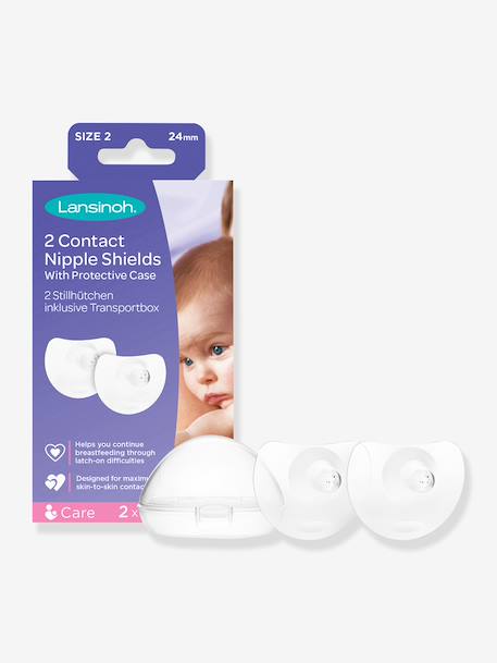 Inclusief borstopzetstukjes x 2 + beschermhoesje LANSINOH wit - vertbaudet enfant 