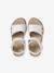Sandales pailletées scratchées enfant collection maternelle blanc imprimé+lot bleu - vertbaudet enfant 