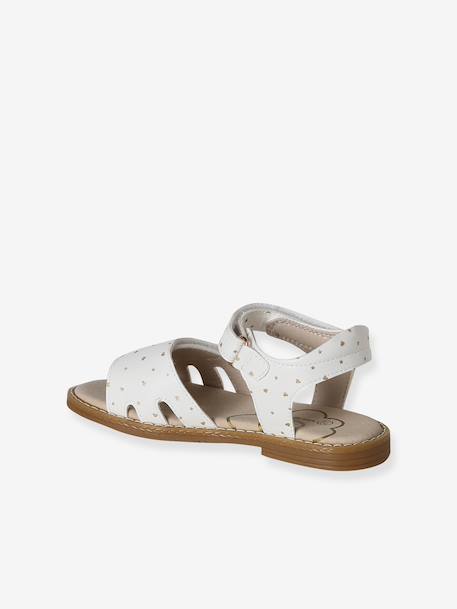 Sandales pailletées scratchées enfant collection maternelle blanc imprimé+lot bleu - vertbaudet enfant 