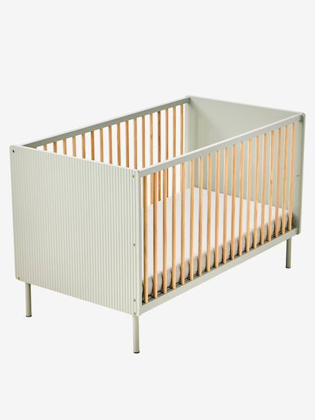 Lit bébé cannelé évolutif 70x140cm vert - vertbaudet enfant 