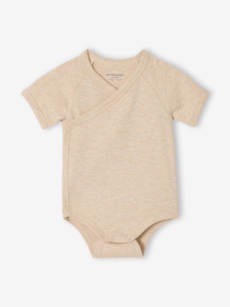 Lot 5 bodies bébé manches courtes lapin gris chiné - vertbaudet enfant 