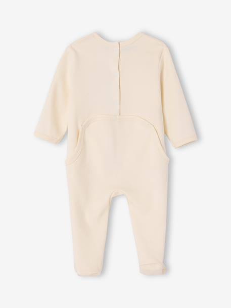 Lot 3 pyjamas bébé en coton bio beige+écru+vert sauge - vertbaudet enfant 