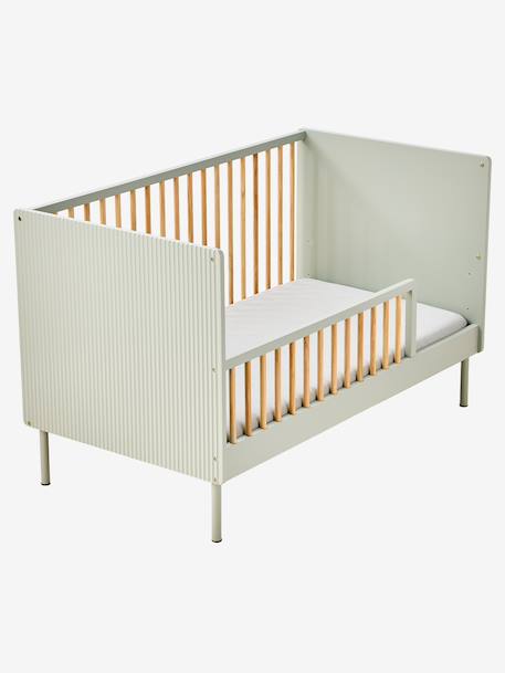 Lit bébé cannelé évolutif 70x140cm vert - vertbaudet enfant 