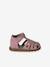 Sandales bébé cuir à scratchs fermées rose - vertbaudet enfant 