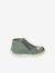 Chaussons bébé cuir souple zip marron+vert sauge - vertbaudet enfant 