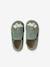 Chaussons bébé cuir souple zip marron+vert sauge - vertbaudet enfant 