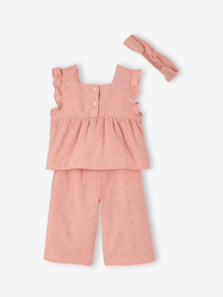 Ensemble bébé fille broderie anglaise rose - vertbaudet enfant 