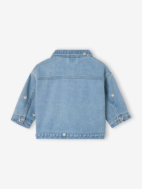 Denim jas baby meisjes bloemen stone - vertbaudet enfant 
