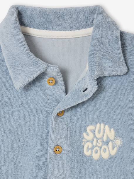 Combishort bébé en éponge bleu ciel - vertbaudet enfant 