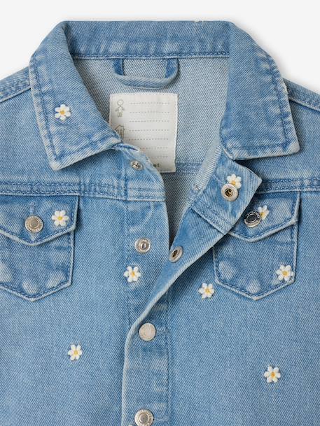 Denim jas baby meisjes bloemen stone - vertbaudet enfant 