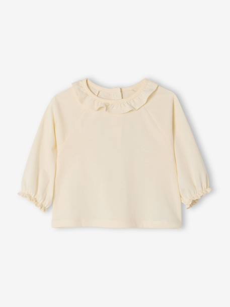 Lot 2 T-shirts manches longues collerette écru - vertbaudet enfant 
