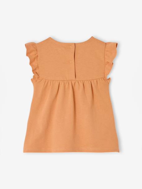 T-shirt manches courtes bébé fille brodé vieux rose - vertbaudet enfant 
