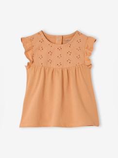 -T-shirt met korte mouwen voor babymeisjes, geborduurd