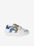 Leren sneakers met klittenband ecru+veel blauw+veel wit - vertbaudet enfant 