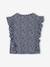 T-shirt manches courtes fille volants marine+vert sauge - vertbaudet enfant 