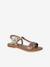 Leren meisjessandalen bruin+bruin, bedrukt+Light gold - vertbaudet enfant 